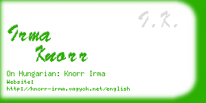 irma knorr business card